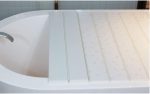 PVC Folding Dust-Proof Bathtub Cover Simple Bath Table White - Image 2