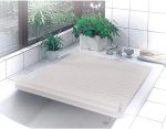 Anti-Dust Folding PVC Bathtub Cover Tray Bathroom Shelf White - Image 2