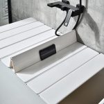 0.24in Thick Adjustable 2-in-1 Waterproof Bathtub Laptop Desk White