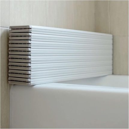 70x110cm White Folding Bath Storage Rack Waterproof Bathtub Cover Panel
