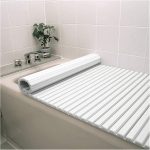 Anti-Dust Folding PVC Bathtub Cover Tray Bathroom Shelf White