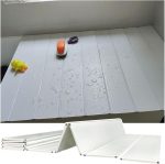 Extendable Folding PVC Bathtub Tray Dust Board Insulation Cover White