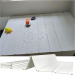 Extendable Folding PVC Bathtub Tray Dust Board Insulation Cover White
