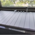 Foldable PVC Dust-Proof Bathtub Cover with Phone Tablet Stand