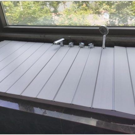 Foldable PVC Dust-Proof Bathtub Cover with Phone Tablet Stand